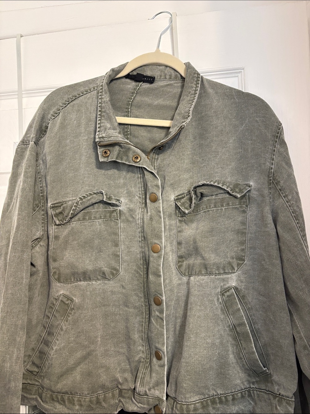 Jane and Delancey Washed Sage Utility Jacket Size XL